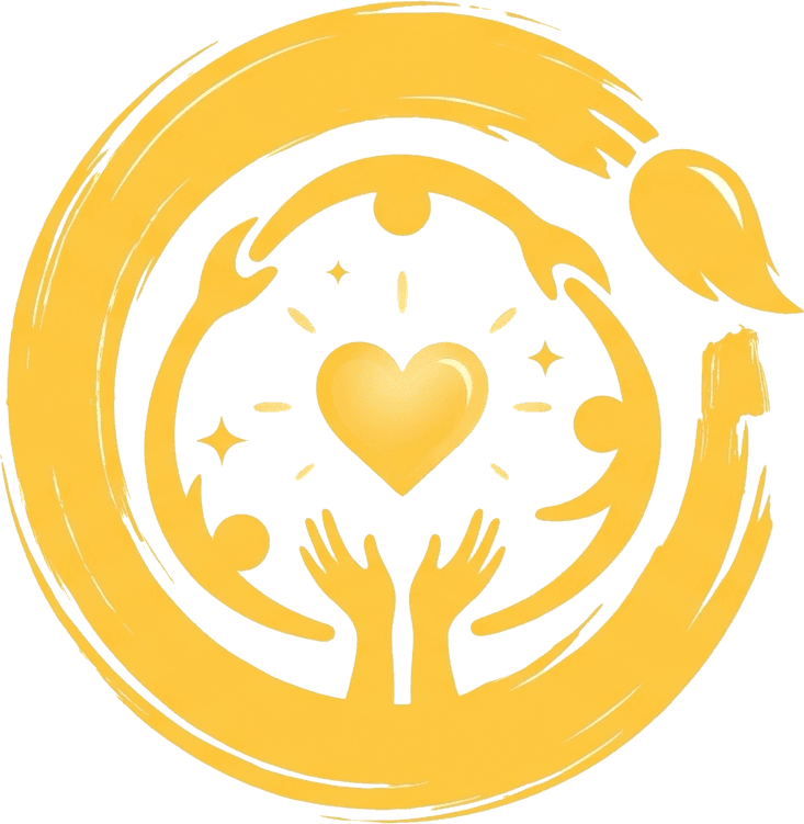 Foster Circle — a painted circle of hands around a heart